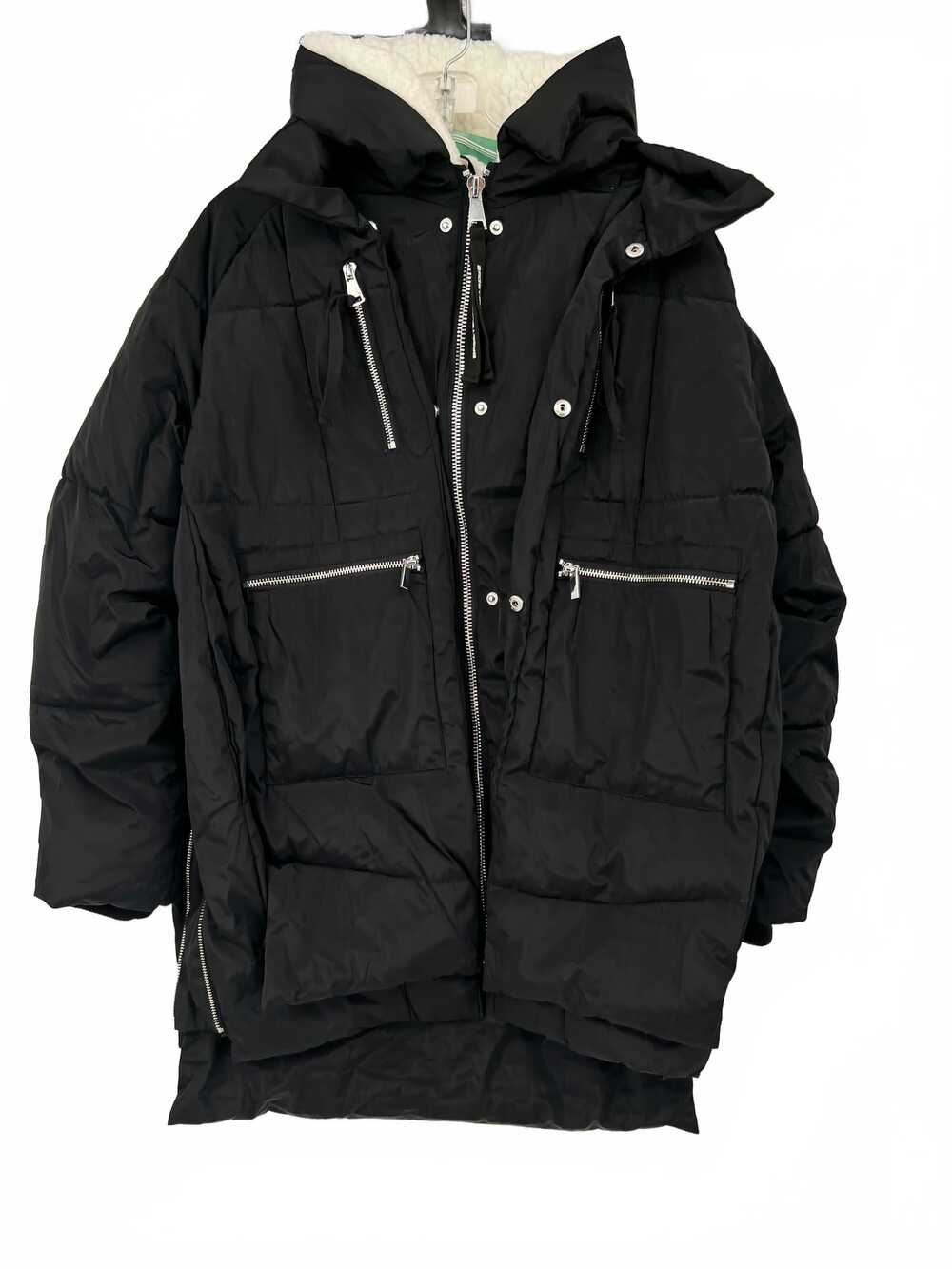 Bagatelle Black Sherpa Lined Puffer Coat | Women’s S Polyester